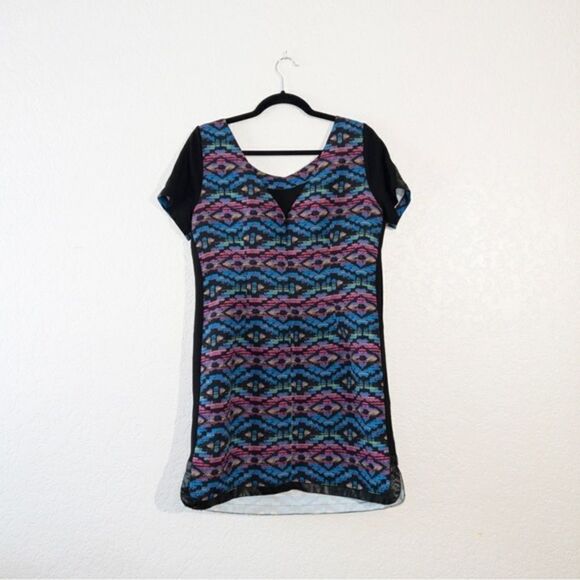 Plenty by Tracy Reese Multicolored Aztec Printed Mini Dress Size 10 - Picture 6 of 8